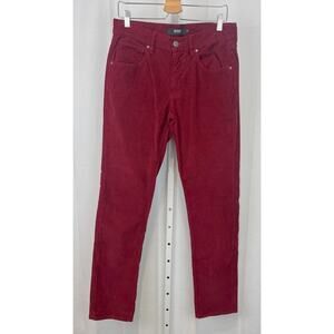 HUDSON Mens Blake Slim Straight Cords Corduroy Pants Zip Fly Cotton Red Size 32